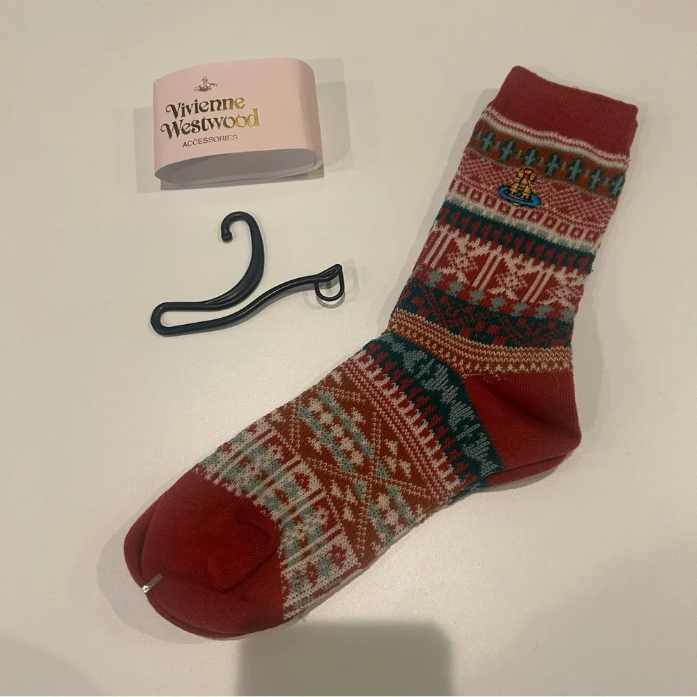 Vivienne Westwood Red Patterned Socks - Picture 3 of 4